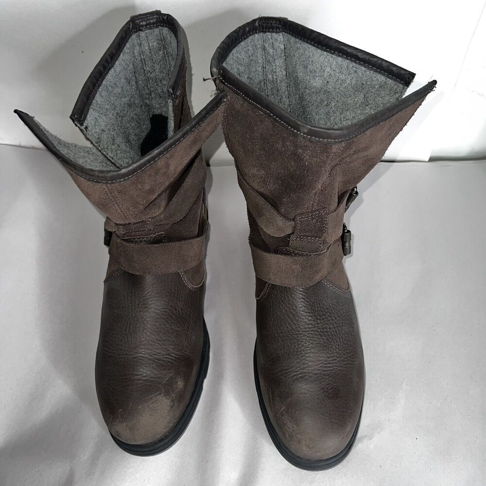 Sorel Brown Leather Lined Winter High Ankle Boots Womens Sz 9.5 Style Burnished - Picture 10 of 15